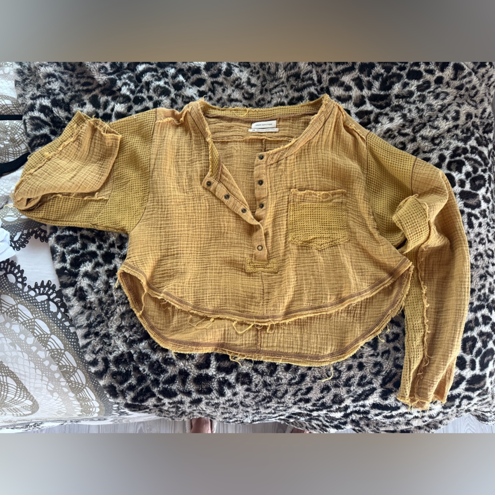 Urban Outfitters Yellow Textured Top